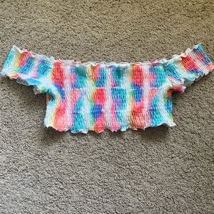 Pink Off the Shoulder Bikini Top